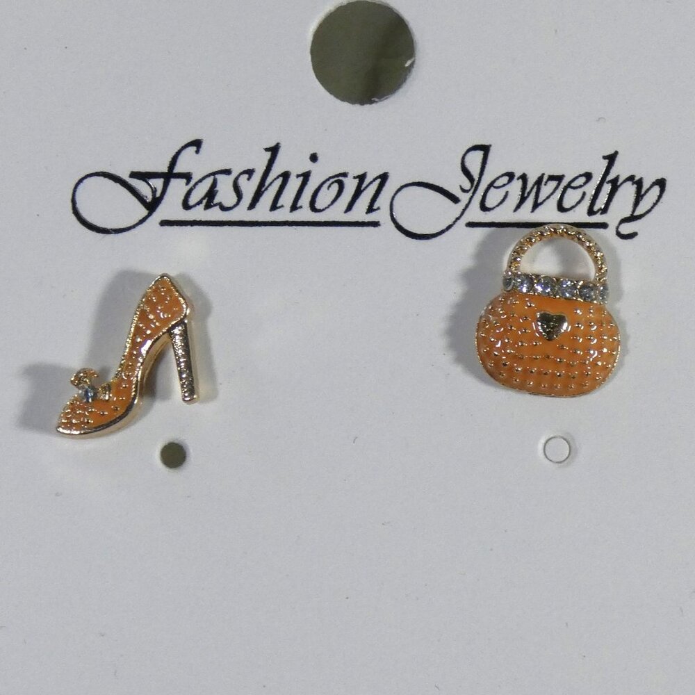 Small sparkling pocketbook and high heel - orange